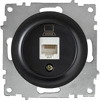 Розетка компьютерная без рамки OneKeyElectro Florence 1-м. RJ45 5e черный картинка